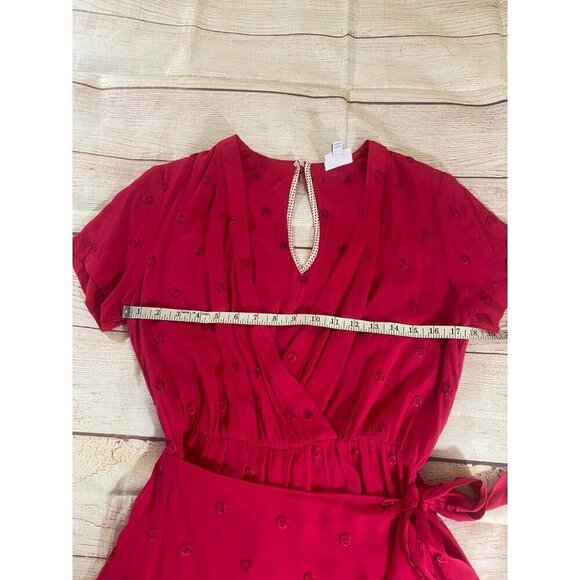 Anthropologie Women's Wrap Pink/Red Bohemian Romper - Small - Picture 9 of 13